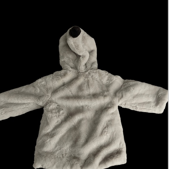 Adorable ZARA toddler faux fur coat with hood - Picture 2 of 6